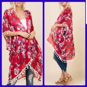 🦋 Butterfly Print Kimono with Tassles🦋